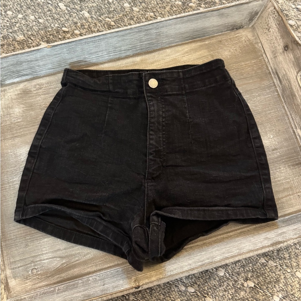 Wild Fable black denim shorts, high-waisted, size 2/26R